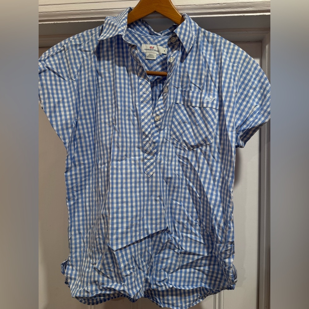 Vineyard vines, gingham light blue, 4